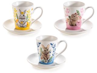 Ceasca de cafea din portelan  Bunny  cu farfurie-1buc