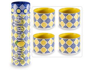 Cutie cadou cu 4 pahare din portelan  Limoncello