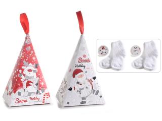 Cutie cadou de Craciun  Snow Holiday cu crema talpi si sosete 1buc