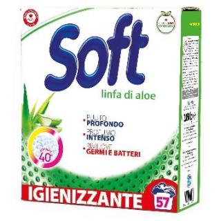 Detergent pulbere rufe Soft cu seva de aloe 2.850kg-57spalari