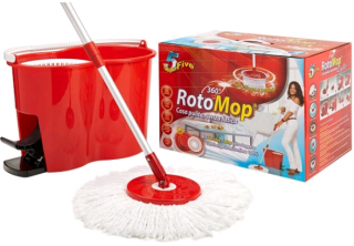 Kit galeata + mop Rotomop cu benzi din microfibra 100%