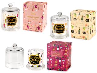 Lumanare cu parfum de vin in clopot de sticla 1 buc
