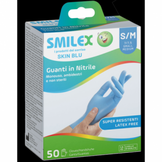 Manusi albastre Smilex Skin Blu marimea S/M 50 bucati