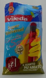 Manusi latex Vileda captusite cu bumbac  Super Universal  marimea: S