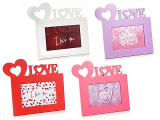 Rama foto colorata din lemn cu decor Love -1buc