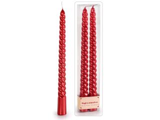 Set de 2 lumanari torchon rosii