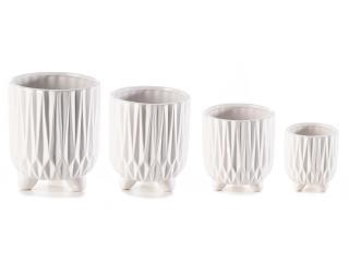 Set de 4 vaze din ceramică albă lucioasa