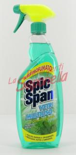 Spray detergent geamuri Spic&amp;Span cu alcool vegetal si musc alb 750 ml