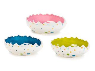 Vas colorat din ceramica sub forma de ou pentru dulciuri