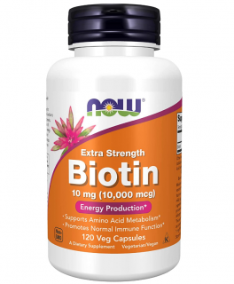 Now Biotin 10 mg ( 10,000 mcg ) 120 veg caps