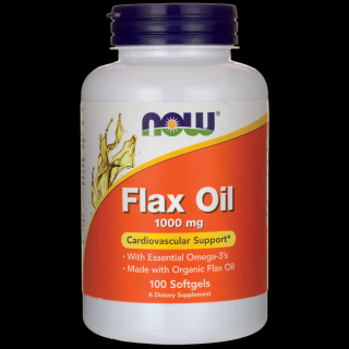 Now Flax Oil Organic 1000 mg 100 softgels