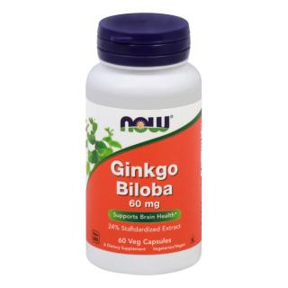 Now Ginkgo Biloba 60 mg 60 veg caps