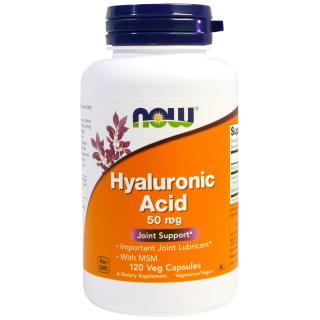 Now Hyaluronic Acid with MSM 50 mg 120 vcaps