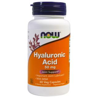 Now Hyaluronic Acid with MSM 50 mg 60 vcaps