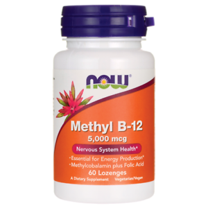 Now Methyl B-12 with Folic Acid 5000 mcg 60 lozenges