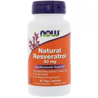 Now Natural Resveratrol 50 mg 60 veg caps