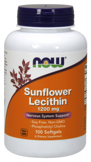 Now Sunflower Lecithin 1200 mg Non-GMO 100 softgel