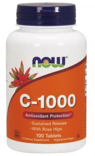Now Vitamin C-1000 with Rose Hips Sustained Release 100 tabs