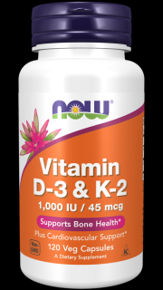 Now Vitamin D-3  K-2 120 vcaps