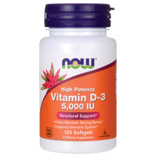 Now Vitamin D3 5000 IU 120 softgels