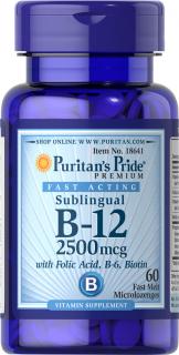 Puritan s Pride Vitamin B-12 2500 mcg Sublingual 60 microlozenges