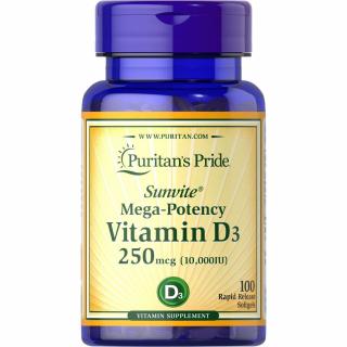 Puritan s Pride Vitamin D3 10000 IU (250 mcg) 100 softgels