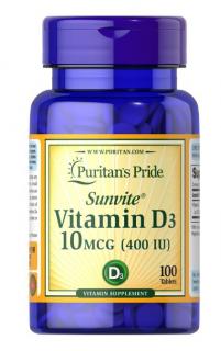 Puritan s Pride Vitamin D3 400 IU (10 mcg) 100 tabs