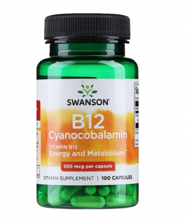 Swanson B12 Cyanocobalamin 500 mcg 100 caps