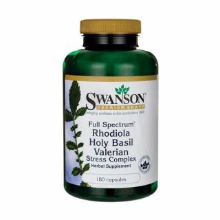 Swanson Full Spectrum Rhodiola Holy Basil Valerian - Stress Complex 180 caps