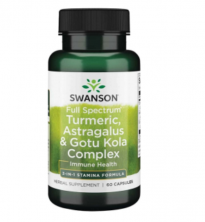 Swanson Full Spectrum Turmeric, Astragalus  Gotu Kola Complex 60 caps
