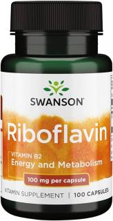 Swanson Riboflavin Vitamin B2 100mg 100 caps