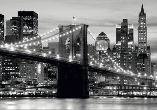 Fototapet FTS 0199 Brooklyn Bridge in alb si negru