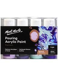 Acrilice Pouring Ethereal Mont Marte Set 4 buc x 60ml