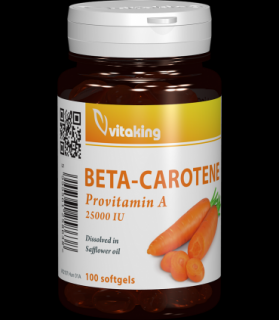 Beta-caroten natural 25000 UI - 100 capsule gelatinoase, Vitaking