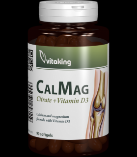 Citrat de Calciu-Magneziu cu vitamina D - 90 capsule gelatinoase, Vitaking