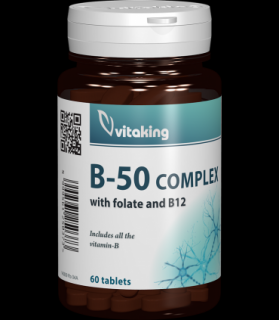Complex Mega B-50 cu Folat - 60 comprimate, Vitaking