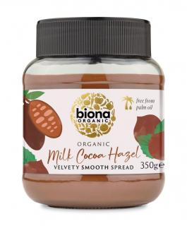 Crema de ciocolata cu lapte si alune de padure bio 350g Biona