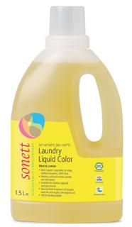 Detergent ecologic lichid pt. rufe colorate 1.5L Sonett - menta si lamaie-