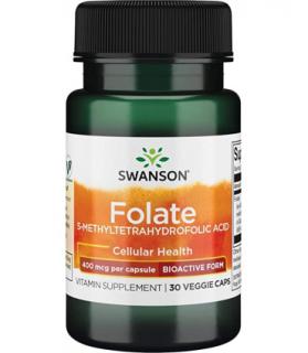 Folat 400mcg - 30 capsule, Swanson