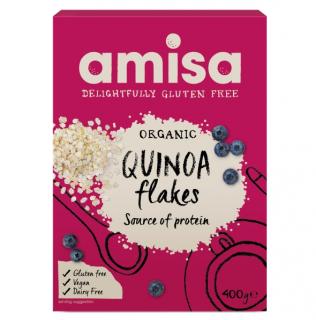 Fulgi de quinoa fara gluten bio 400g, Amisa (stoc epuizat)