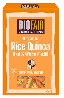 Fusilli din orez si quinoa rosie si alba bio 250g, Biofair