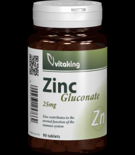 Gluconat de zinc 25 mg - 90 comprimate, Vitaking