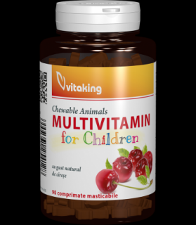 Multivitamina cu minerale pentru copii - 90 comprimate masticabile, Vitaking