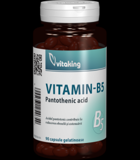 Vitamina B5 (acid pantotenic) 200mg - 90 capsule, Vitaking
