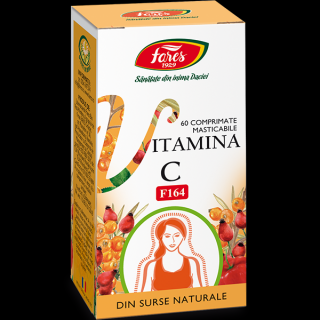 Vitamina C naturală, F164, comprimate masticabile, Fares