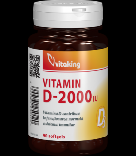 Vitamina D3 - 2000UI - 90 capsule moi, Vitaking