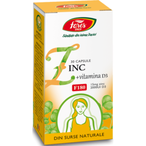 Zinc + Vitamina D3, F180, Fares (Susține sistemul imunitar)