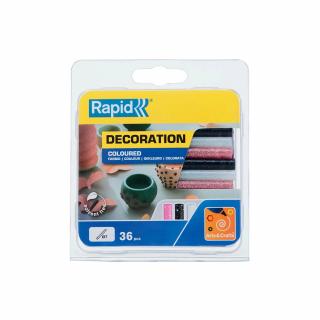 Baton silicon cu sclipici Rapid (alb, roz, negru), Universal, O7mm x 90mm, baza EVA, 36 buc blister 5001422