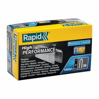 Capse Rapid 28 9 mm pentru cabluri, High Performance, galvanizate, semicirculare, divergente DP, 1000 capse cutie 11890131