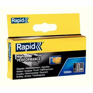 Capse Rapid 36 12 mm pentru cabluri, High Performance, galvanizate, semicirculare, divergente DP, 1000 capse cutie 11885110
